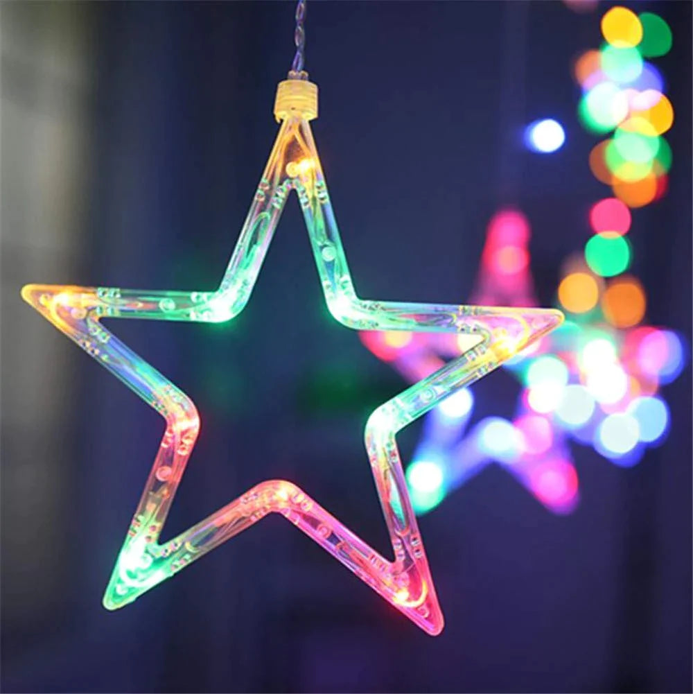 3386 12 Stars LED Curtain String Lights with 8 Flashing Modes for Home Decoration, Diwali & Wedding LED Christmas Light Indoor and Outdoor Light ,Festival Decoration (Multicolor) 3386 12 Stars LED Curtain String Lights with 8 Flashing Modes for Home Decoration, Diwali & Wedding LED Christmas Light Indoor and Outdoor Light ,Festival Decoration (Multicolor)